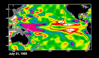 A computer rendering of ocean data.