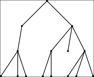 A branching Galton-Watson tree.