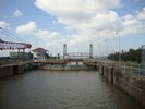 A narrow industrial canal.